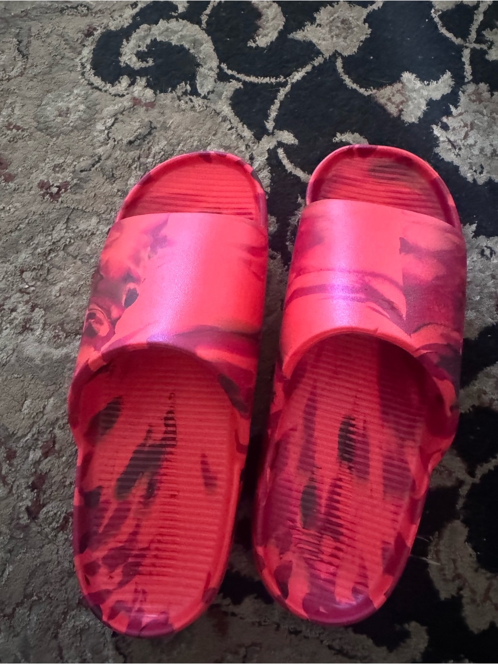 Nike Red Tie-Dye Slide Sandals - Men's Casual Slides